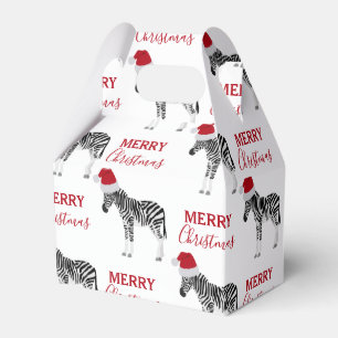 Weihnachten Zebra Funny Animal mit Weihnachtsmannm Geschenkschachtel