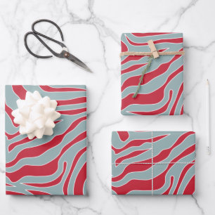 Weihnachten Zebra Print Wild Animal Print Muster Geschenkpapier Set