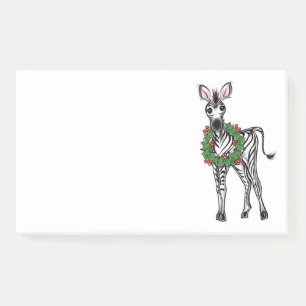Weihnachten Zebra, Rot-Grün-Heiliger Kranz Post-it Klebezettel