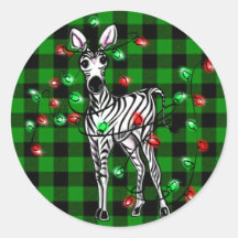 Weihnachten Zebra, roter grüner Kranz