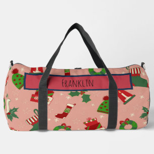 Weihnachten Zeichnend Individuelle Name Duffle Bag