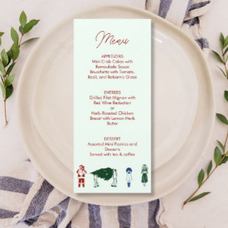 Weihnachten Zeichnend Menükarte