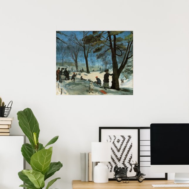 Weihnachten, Zentralpark im Winter Glackens Poster (Heimbüro)