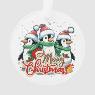 Weihnachten, Ziergegenstände mit Pinguinen 05 Ornament