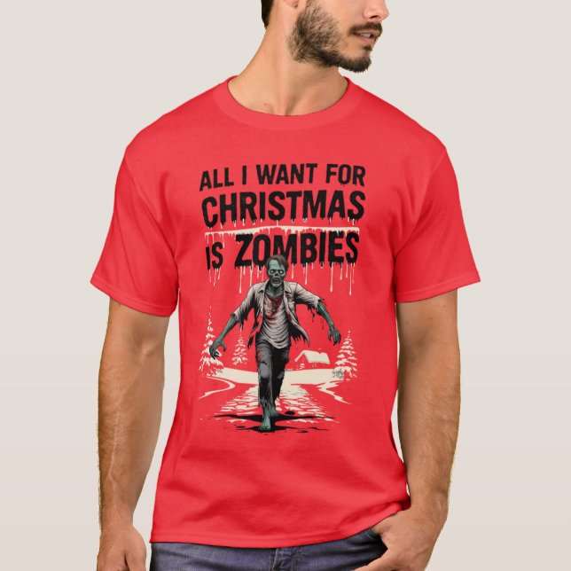 Weihnachten - Zombies zu Weihnachten T-Shirt (Vorderseite)