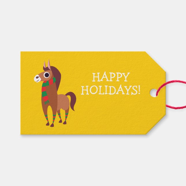 Weihnachten Zora das Pferd Geschenkanhänger (Vorderseite (Horizontal))