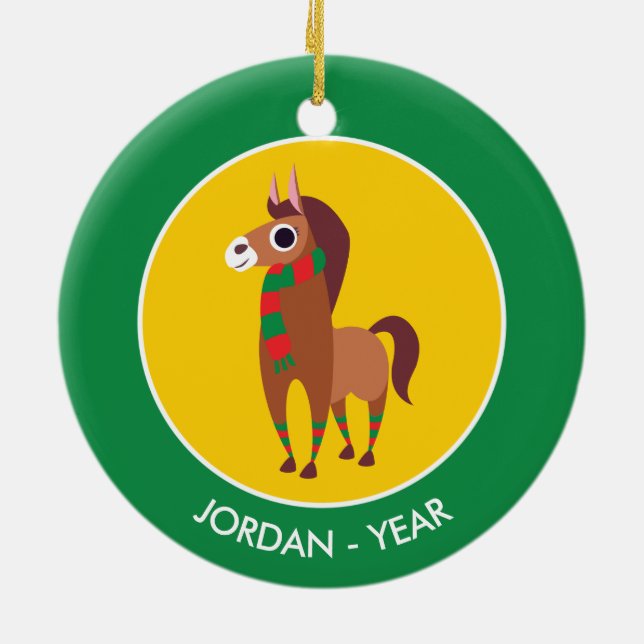 Weihnachten Zora das Pferd Keramikornament (Hinten)