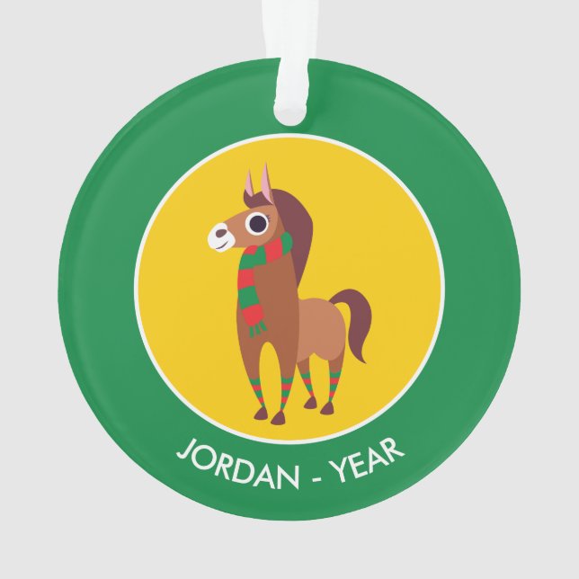 Weihnachten Zora das Pferd Ornament (Rückseite)