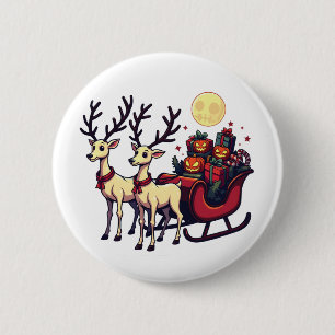 Weihnachten zu Halloween Reindeer Pumpkin-Geschenk Button