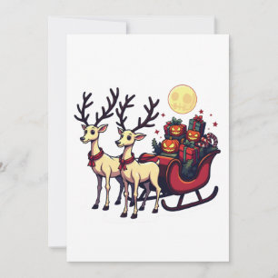 Weihnachten zu Halloween Reindeer Pumpkin-Geschenk Einladung