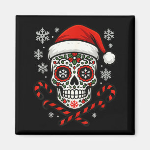 Weihnachten Zucker Calavera-Totenkopf Santa Hut Zu Magnet