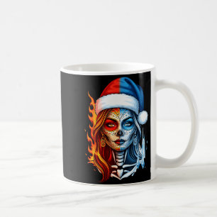 Weihnachten Zucker-Schädel-Kunst Frau Santa-Hut Fa Kaffeetasse