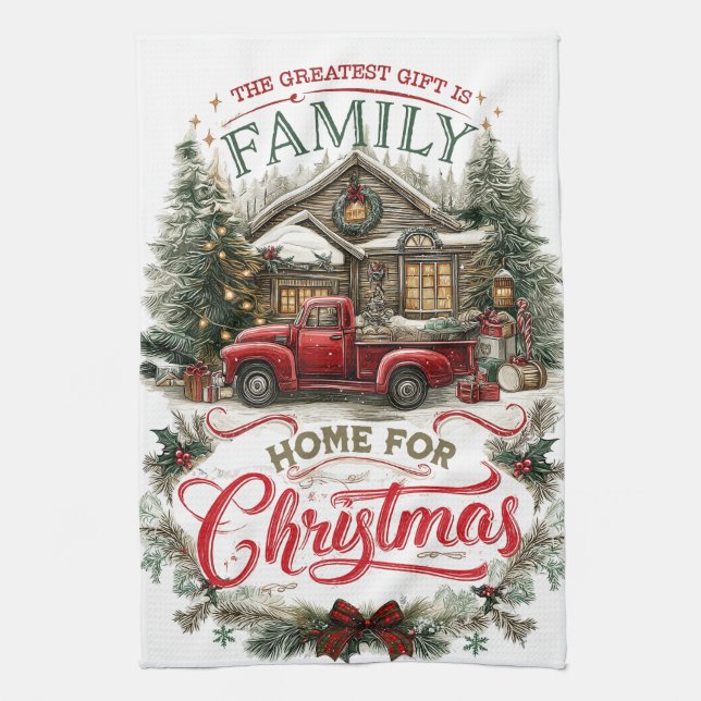 Weihnachten Zuhause  Geschirrtuch (Vertikal)