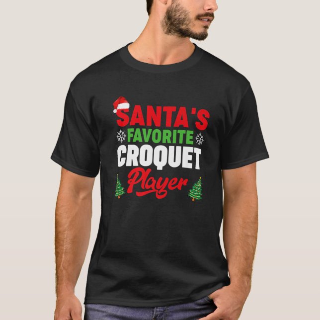 Weihnachten zum beliebten Croquet-Spieler T-Shirt (Vorderseite)