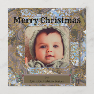 Weihnachten zum ersten Mal Besuch Baby Foto Weihna Einladung