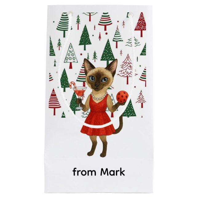 Weihnachten zum Thema für Cat Lovers Kleine Geschenktüte (Vorderseite)