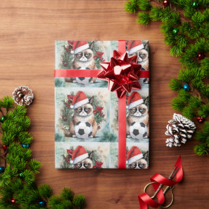 Weihnachten zum Thema Fußball für Cat Lover Geschenkpapier