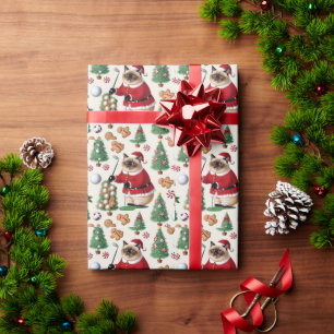 Weihnachten zum Thema Golf für Cat Lover Golfer Geschenkpapier