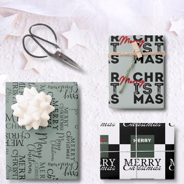 Weihnachten zum Thema grafische Schriftart Geschenkpapier Set (Von Creator hochgeladen)