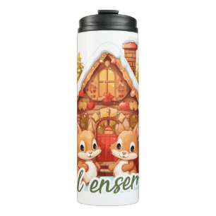 Weihnachten zusammen thermosbecher