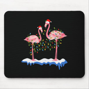 Weihnachten Zwei Rosa Flamingo Sommer Xmas Weihnac Mousepad