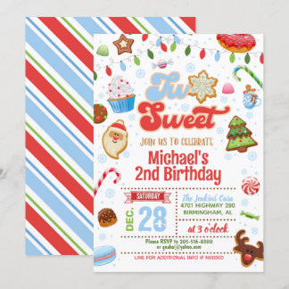 Weihnachten - Zwei süße Einladung zum Geburtstag -