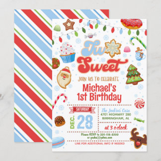 Weihnachten - Zwei süße Einladung zum Geburtstag -