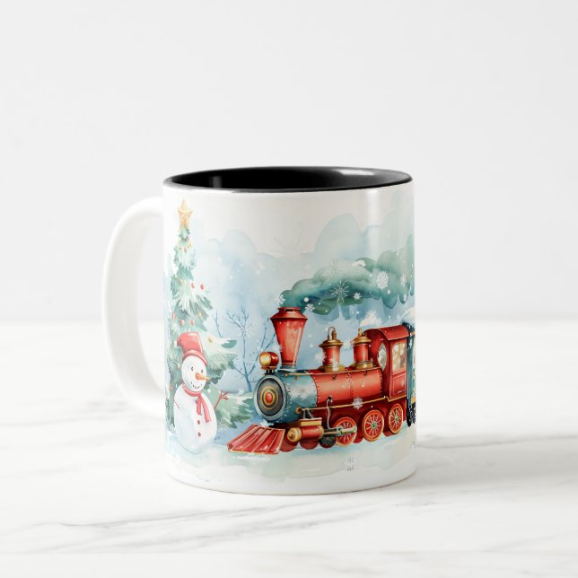 Weihnachten Zweifarbige Tasse (Vorderseite Links)