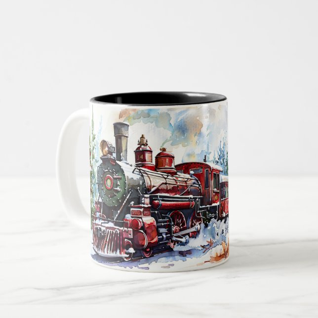Weihnachten Zweifarbige Tasse (Vorderseite Links)