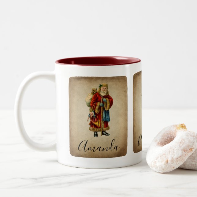 Weihnachten Zweifarbige Tasse (Mit Donut)