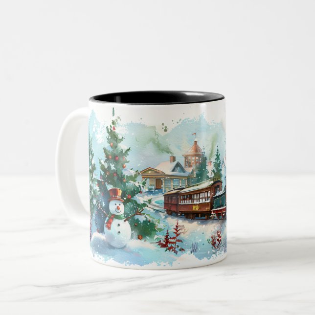 Weihnachten Zweifarbige Tasse (Vorderseite Links)