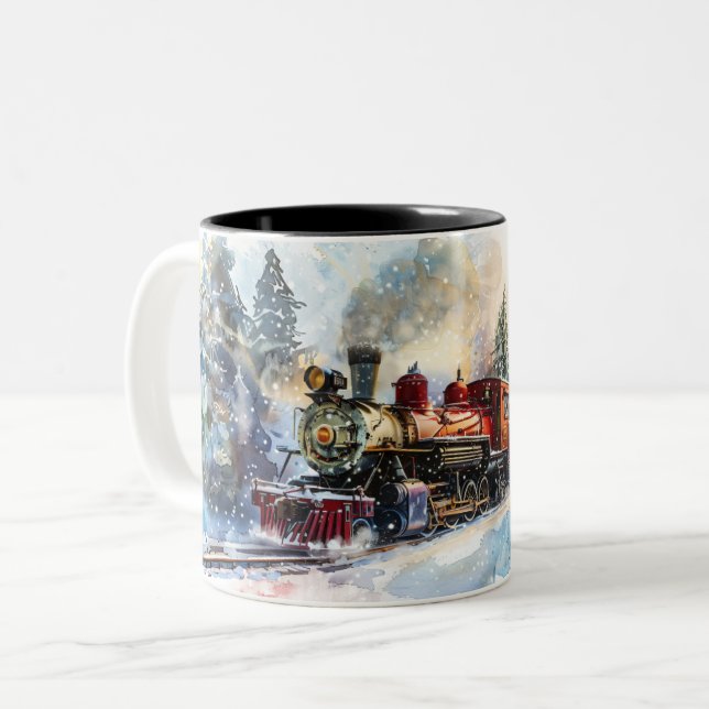 Weihnachten Zweifarbige Tasse (Vorderseite Links)