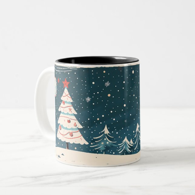 Weihnachten Zweifarbige Tasse (Vorderseite Links)