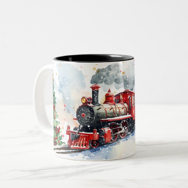Weihnachten Zweifarbige Tasse (Vorderseite Links)