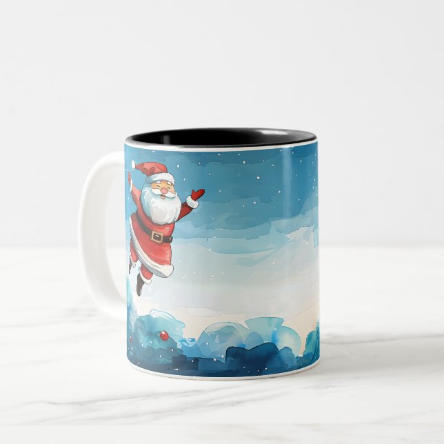 Weihnachten Zweifarbige Tasse (Vorderseite Links)