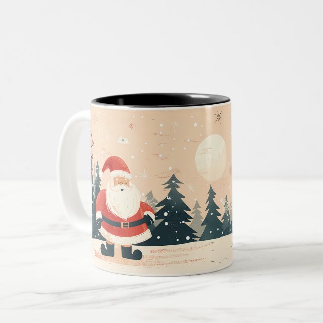 Weihnachten Zweifarbige Tasse (Vorderseite Links)
