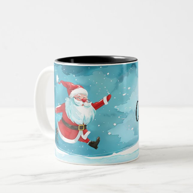 Weihnachten Zweifarbige Tasse (Vorderseite Links)