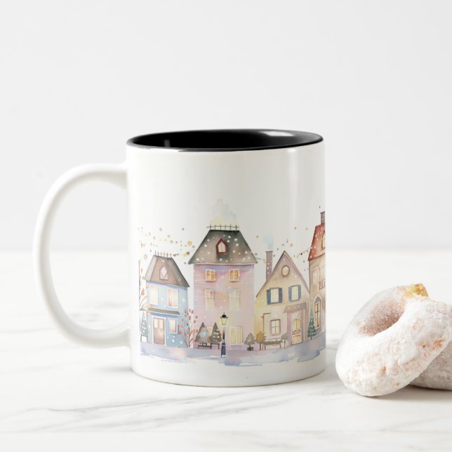 Weihnachten Zweifarbige Tasse (Mit Donut)