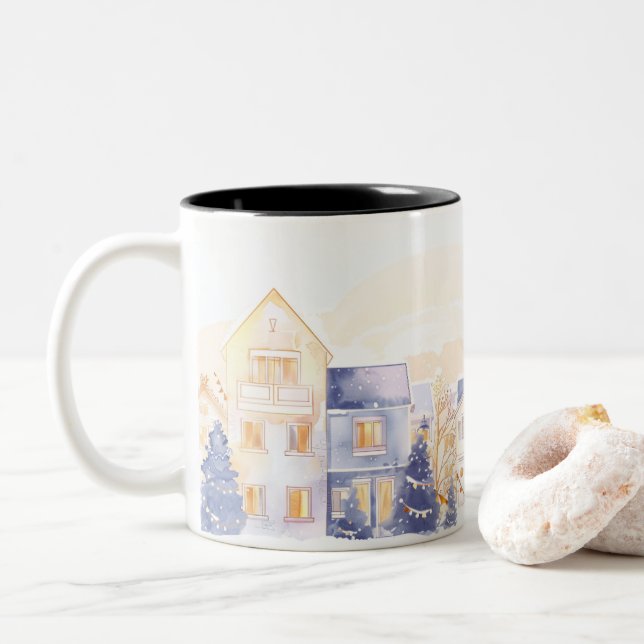 Weihnachten Zweifarbige Tasse (Mit Donut)