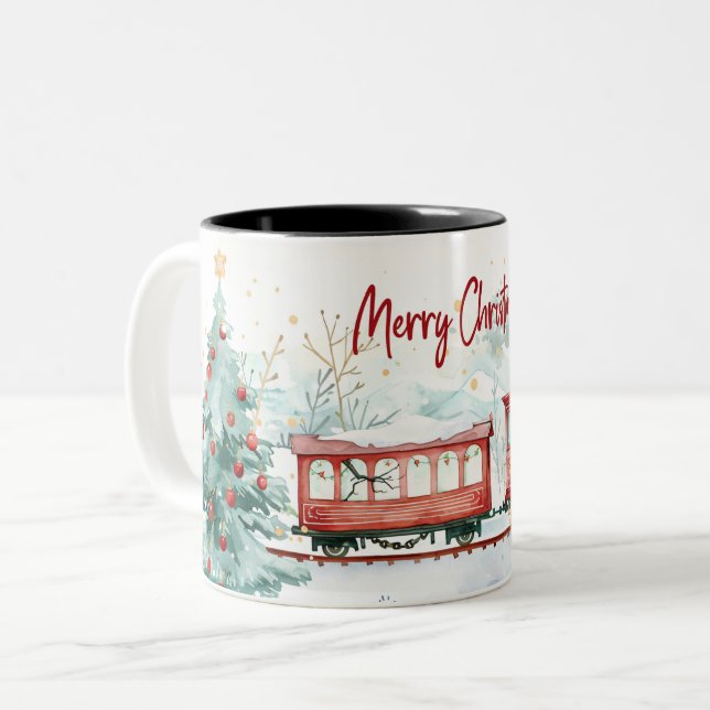 Weihnachten Zweifarbige Tasse (Vorderseite Links)