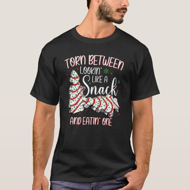 Weihnachten zwischen einem Imbiss oder einem Essen T-Shirt (Vorderseite)