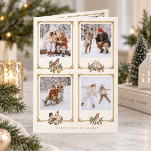 Weihnachten Zwölf Tage fröhliche Fotocollage Karte