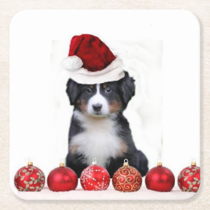 WeihnachtenBernese Gebirgshund Rechteckiger Pappuntersetzer