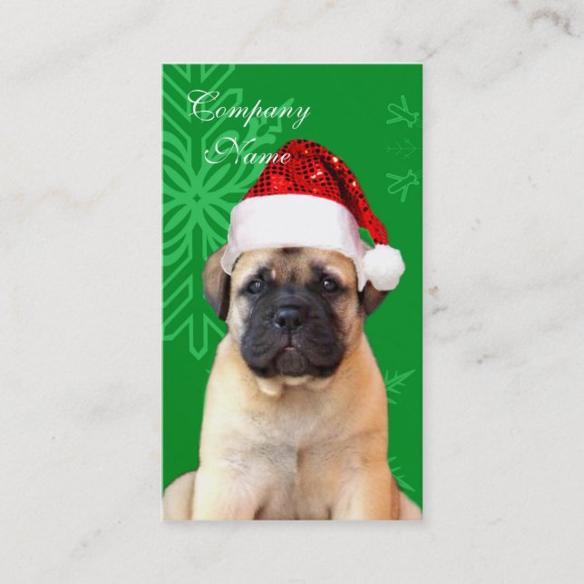 Weihnachtenbullmastiff Welpe Visitenkarte (Vorderseite)