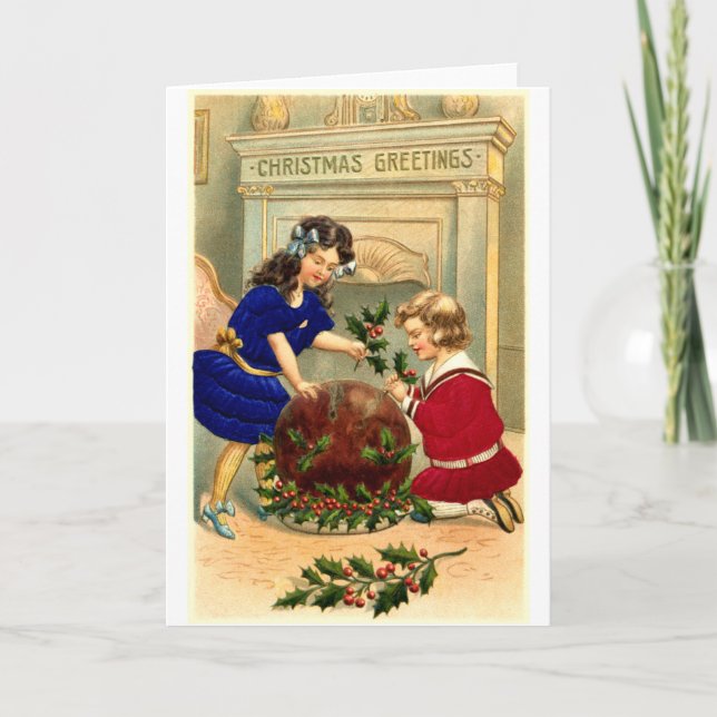 WeihnachtenFiggy Pudding 1904 Feiertagskarte (Vorderseite)