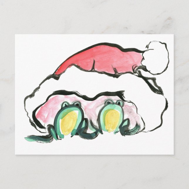 WeihnachtenFrong Verdopplung - Sumi-e Feiertagspostkarte (Vorderseite)