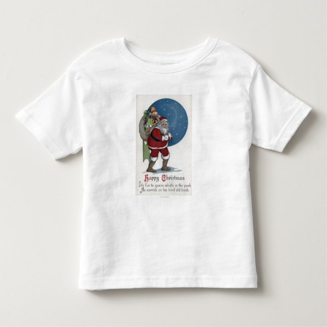 WeihnachtenGreetingSanta tragende Geschenke Kleinkind T-shirt (Vorderseite)