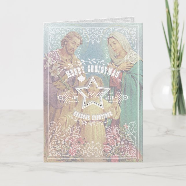 WEIHNACHTENheilige Familie - Gruß-Karte Feiertagskarte (Vorderseite)