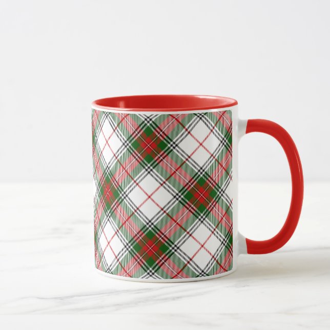 Weihnachtenkariertes ~ personalisiert tasse (Rechts)