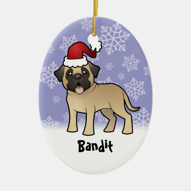 WeihnachtenMastiff/Bullmastiff Keramikornament (Vorne)